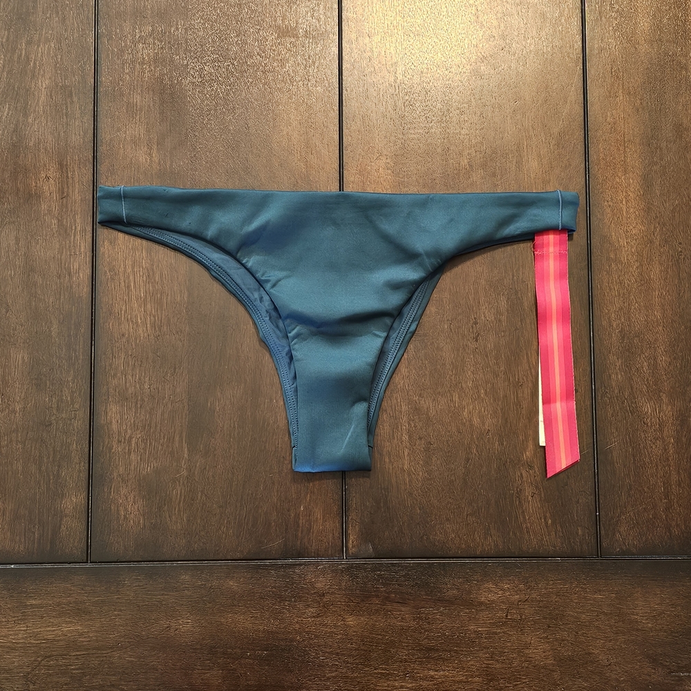 Left On Friday Steamline Bottom Swimsuit  Size Small Deep End Teal Bikini